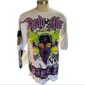 GAXX Dead Men Pieces Streetwear To Be Strong Bling Jeweled Skull LS Shirt XL 1XL